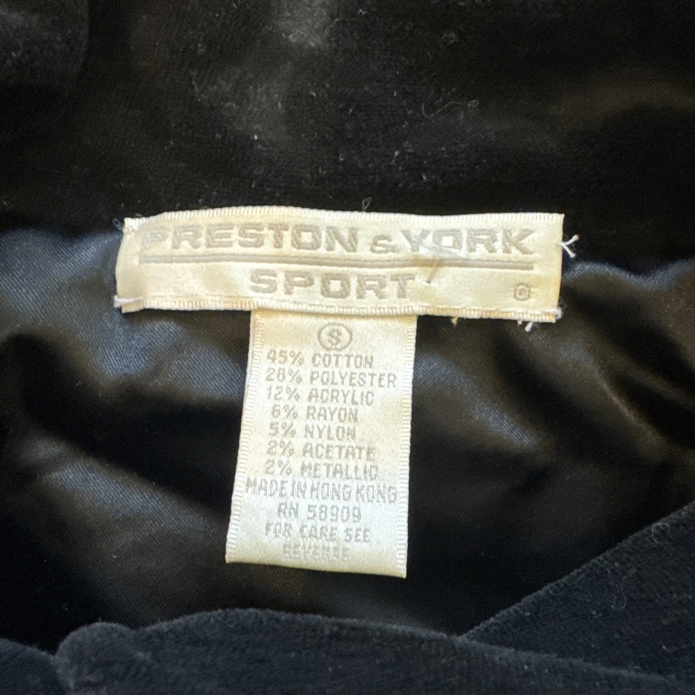 Vintage Preston York Bomber Jacket Women's‎ S Velour Patchwork 80s 90s Baroque - Picture 3 of 8